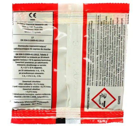 Plastyfikator do zapraw GOLDMIX sasz. 16gr