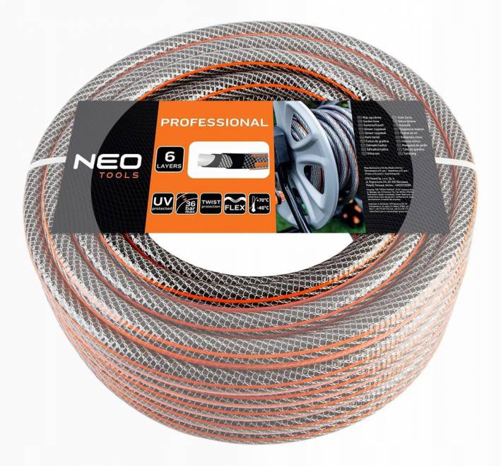 Wąż ogrodowy zebra 1/2”' 13mm 6-warstwowy 25mb