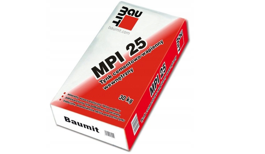 Tynk cementowo-wapienny wewnętrzny 30kg Baumit MPI 25