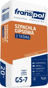 Szpachla gipsowa do płyt gk GS-7 Franspol 20kg z taśmą