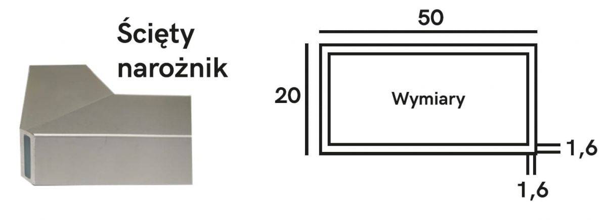 Kątownica bez poprzeczki kąt K00 50100 Słowik 100x50cm